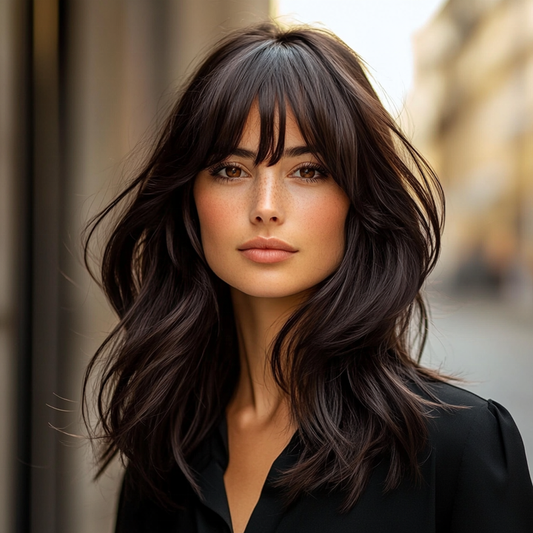 European and American Women's Native Natural Long Brown Wigs